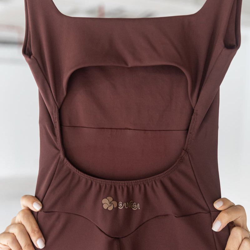 Macaquinho Bodysuit Compression - Marrom Dark Chocolate