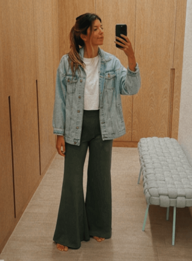 Calça Flare Rib